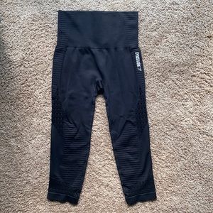 Gymshark Energy Seamless Black XS Cropped Leggings